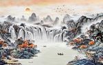 流水生财背景墙