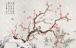 梅花竹子新中式背景墙