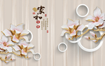 浮雕花背景墙