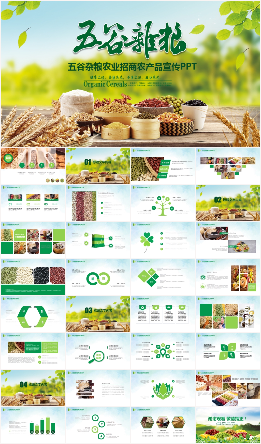 五谷杂粮健康养生文化粗粮PPT