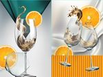 现代晶瓷酒杯餐饮餐厅装饰画