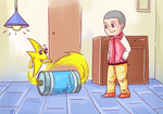 卡通小男孩电力介绍漫画场景