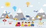 幼儿园儿童学生车雪山图片