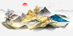 金色山水玄关