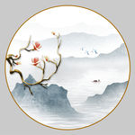圆形山水画