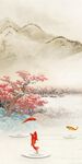 意境现代玄关山水 tif分层