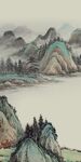 国画现代玄关山水 tif分层