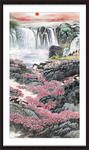 竖幅山水画