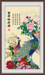 花开富贵孔雀图