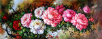 中国国花牡丹花油画