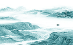 中国风客厅风景山水 tif分层