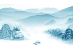 蓝色客厅风景山水 tif分层