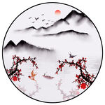 新中式山水情水墨装饰画