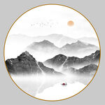 圆形山水画