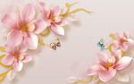现代简约浮雕花朵唯美背景墙