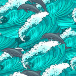 海浪 数码印花