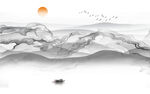 水墨山水背景墙