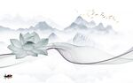 大气 客厅背景山水 tif分层