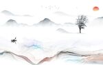 最新意境中式山水 tif分层