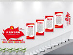 党史学习教育楼梯党建文化墙