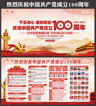 庆祝建党100周年展板
