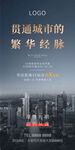红色地产广告高铁地铁创意