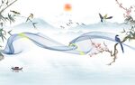 花鸟新山水中式画 tif分层