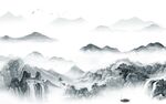 中国风山水无框新画 TIF分层