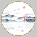 圆形山水画