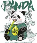 矢量潮牌熊猫T恤图案印花