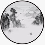 圆形山水画