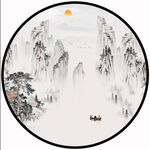 圆形山水画