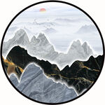 圆形山水画
