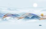 高档 客厅新款山水 tif分层