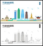 宁波地标建筑剪影