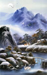 水墨山水画玄关