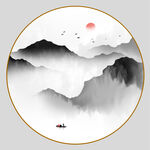 圆形山水画