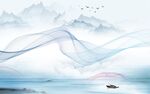 中国风客厅简约山水 TIF分层
