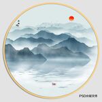 圆形山水画