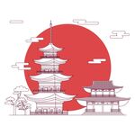 线稿宫殿古建筑