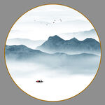 圆形山水画