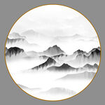 圆形山水画