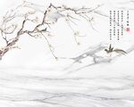 新中式咏梅爵士白背景