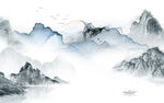 中式山水背景新画 TIF分层