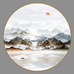 圆形山水画