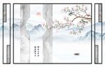边框玉兰花