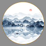圆形山水画