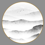 圆形山水画