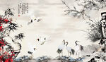 梅兰竹菊背景墙