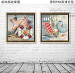 海洋风复古画